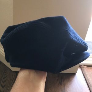 Wool Ireland driving golfing newsboy paperboy beanie cap hat navy